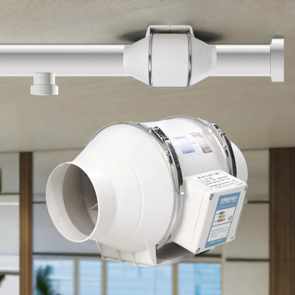 

Pipe Booster Fan 6 Inch 75W Basement Ventilation PVC Pipe Exhaust Fan Powerful Silent Ventilation Fan