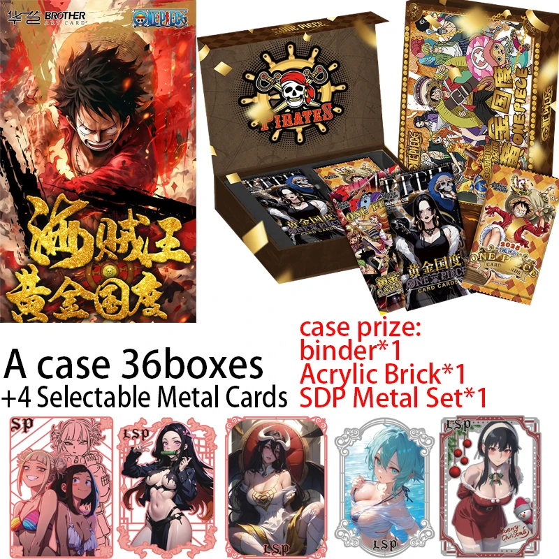 Huayi One Piece Cards Golden Kingdom Anime Collectible Card Luffy Zoro Trading Card Game Sanji Nami TCG Booster Box Game Cards