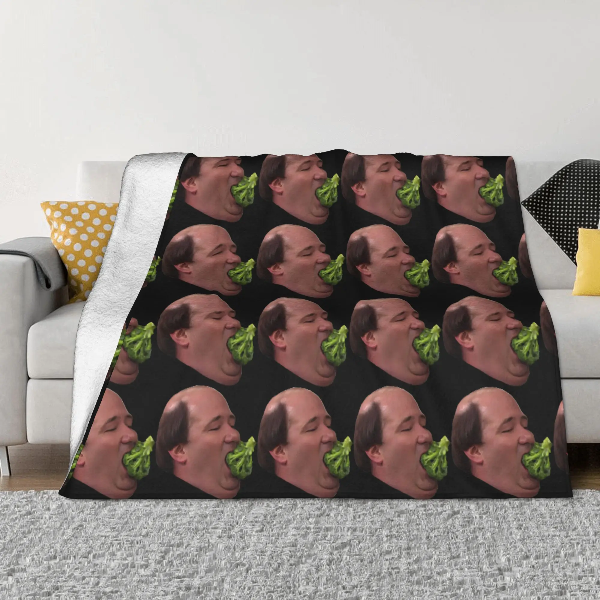 Kevin Malone Broccoli The Office Blanket Fleece All Season  Lightweight Thin Throw Blankets for Bedding Travel Bedding Throws