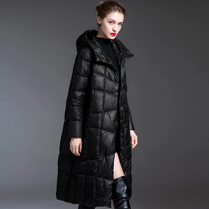 

2023 New Winter Fashion European Women Down Coat Loose Long Warm White Duck Down Women Parkas High End Women Snow Wear Overcoat