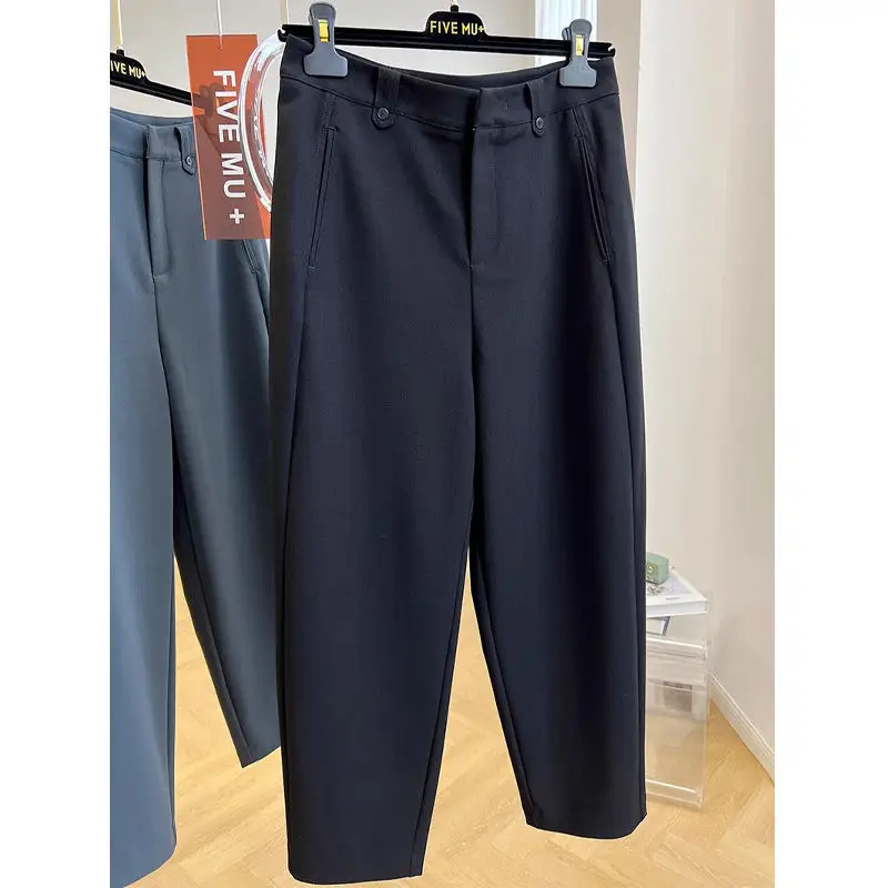 

Модные повседневные брюки больших размеров с высокой талией, свободные, струящиеся, осенние, комфортные, для женщин