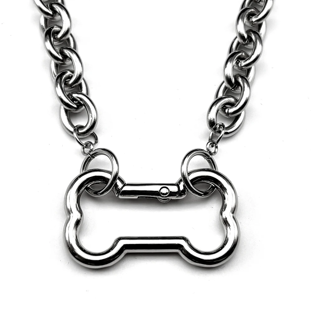 Punk-Hunde-Knochen-Anhänger-Halskette für Damen, Egirl, Edelstahl, silberfarben, cooles Accessoire, süßer DIY-Kettenschmuck, Goth – Detail 14