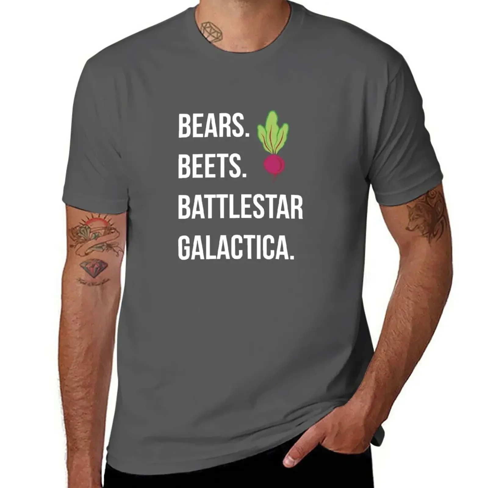 Bears. Beets. Battlestar Galactica. - The Office T-Shirt vintage anime shirt sublime plus sizes T-shirts for men cotton