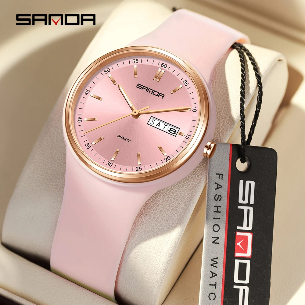 

SANDA 2024 New Male and Female Student Watch Casual Simple Double Calendar Fashion Male and Female Student Quartz Watch 6213