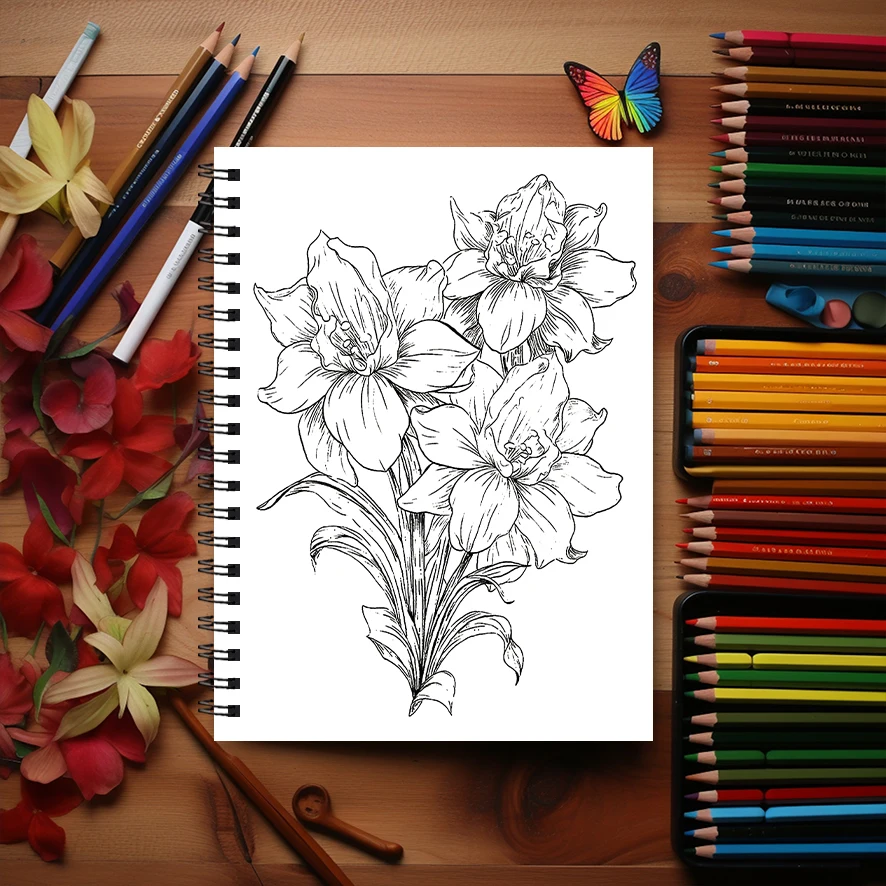 Adult Coloring Book - 8.3x 11.2 Inch 22 Page Coloring Book - Helps Reduce Stress and Ease Emotions