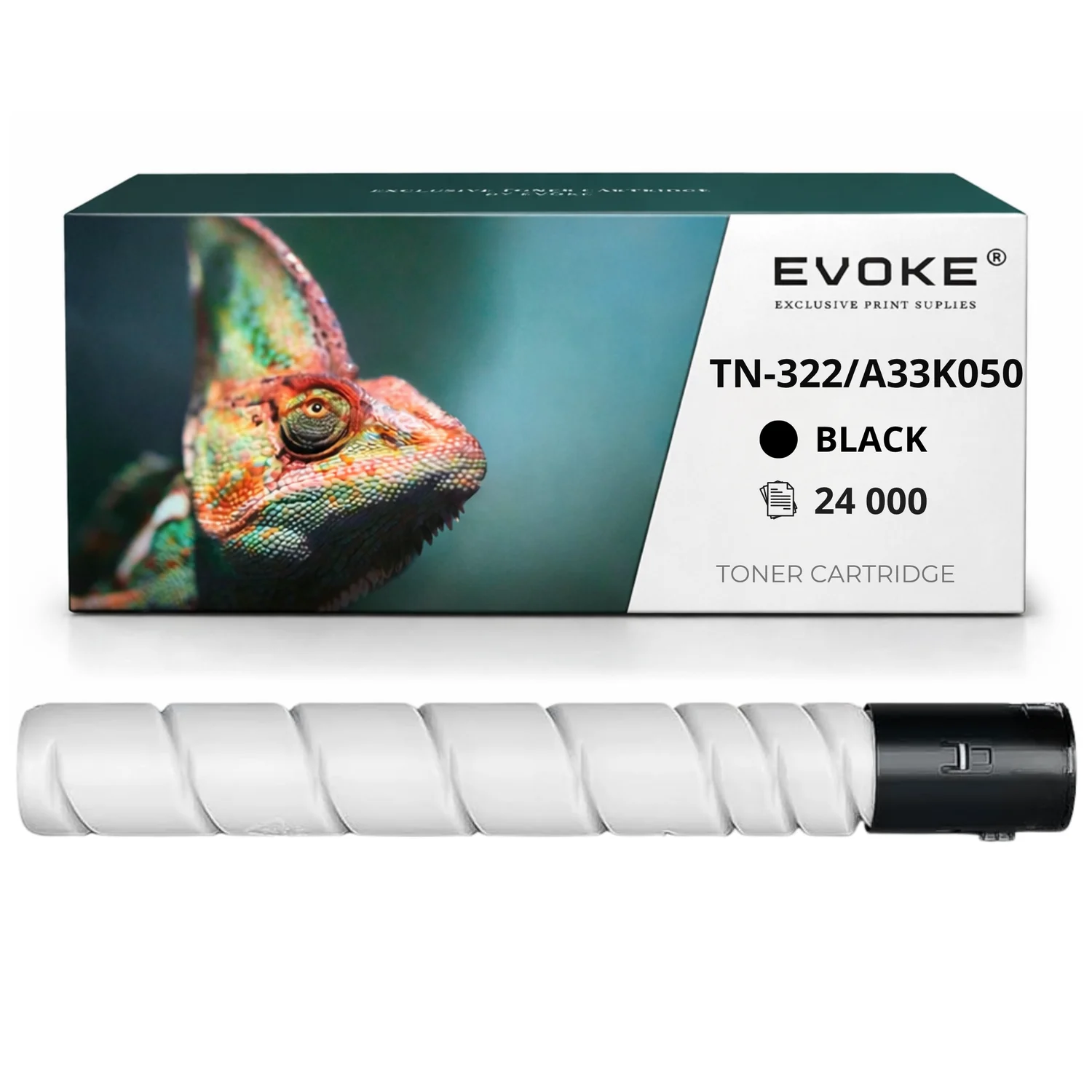 Evoke Compatibele Toner voor Konica Minolta Tn-322 Tn322 A33K050 Zwart 28800 Pagina's Bizhub 224/284