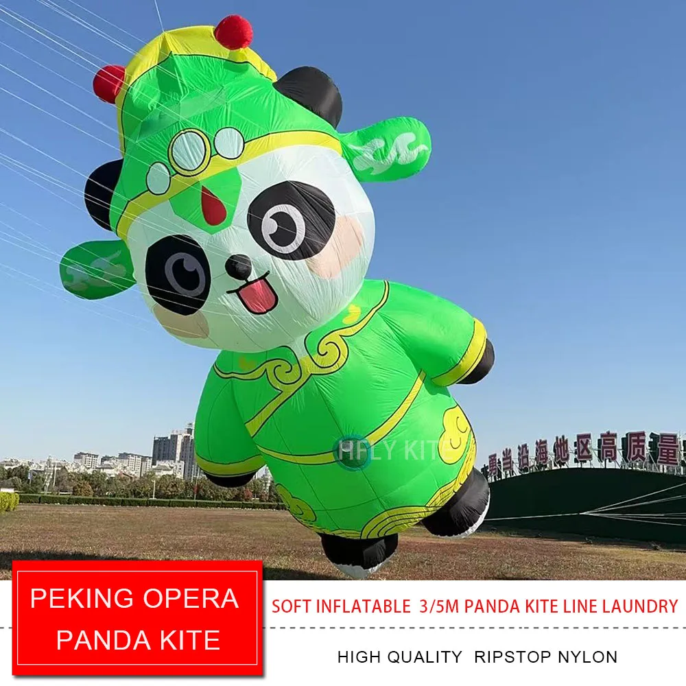 HFLY Nuovo Arrivo Morbido Gonfiabile 3.5m/5m Cartoon Panda Aquilone Linea Lavanderia per Adulti di Alta Qualità 40D Nylon Mostra Aquilone pendente