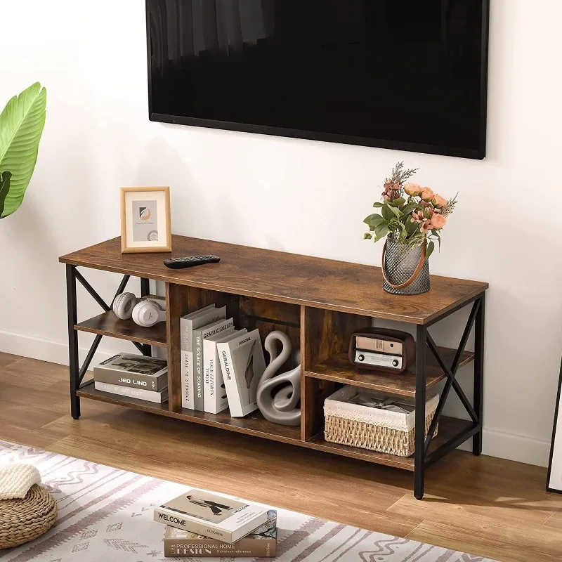 

American export TV cabinet floor-to-ceiling multi-layer entrance cabinet, iron-wood combination, strong load-bearing capacity