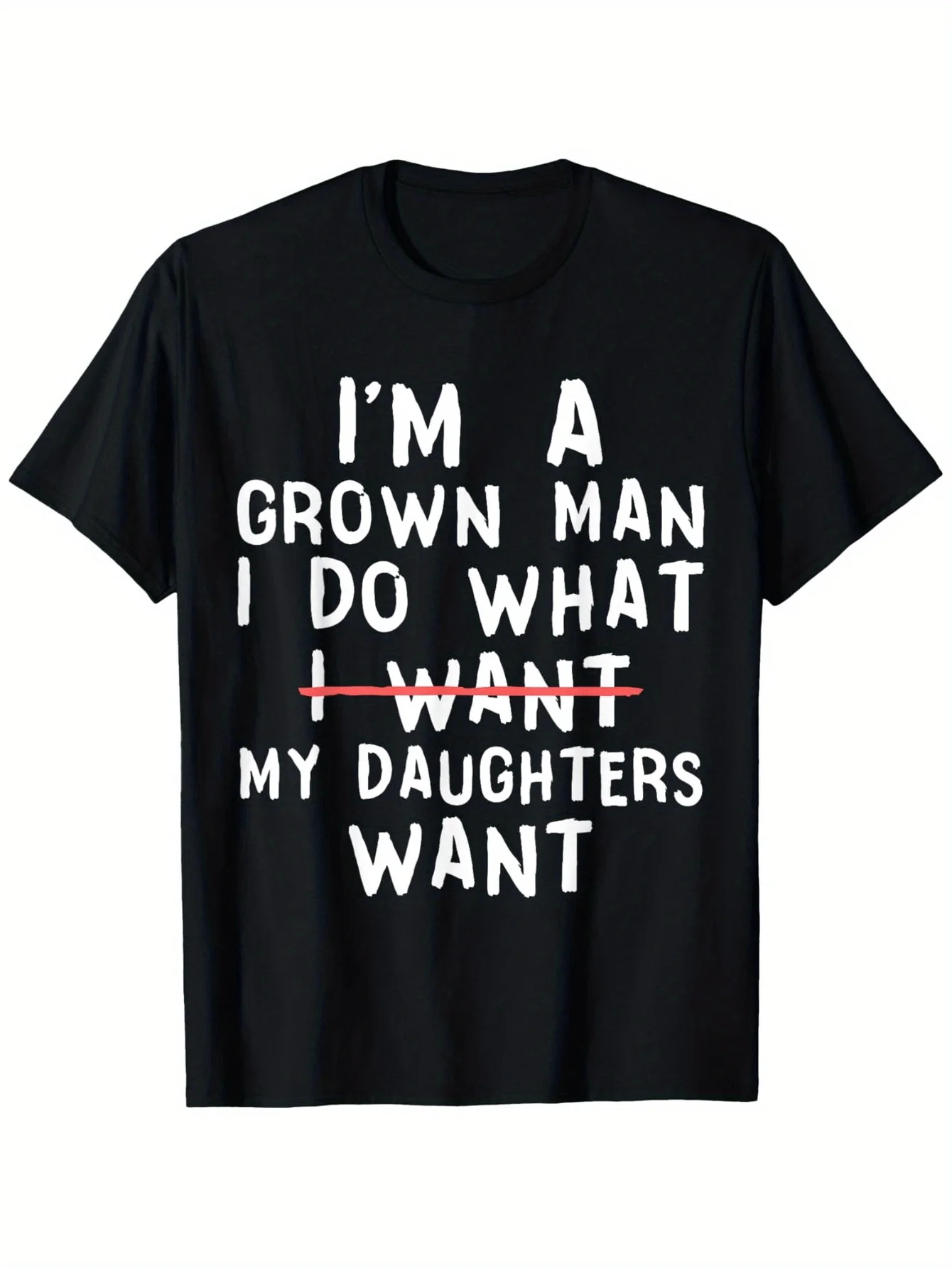 Men's T-Shirt for Grown Men Featuring a Humorous Design About Daughters, Perfect for Commuting. This Trendy, Soft Shirt Makes a Great Christmas Gift for Dads. Made from , It Is a Casual Short-Sleeve Tee Weighing