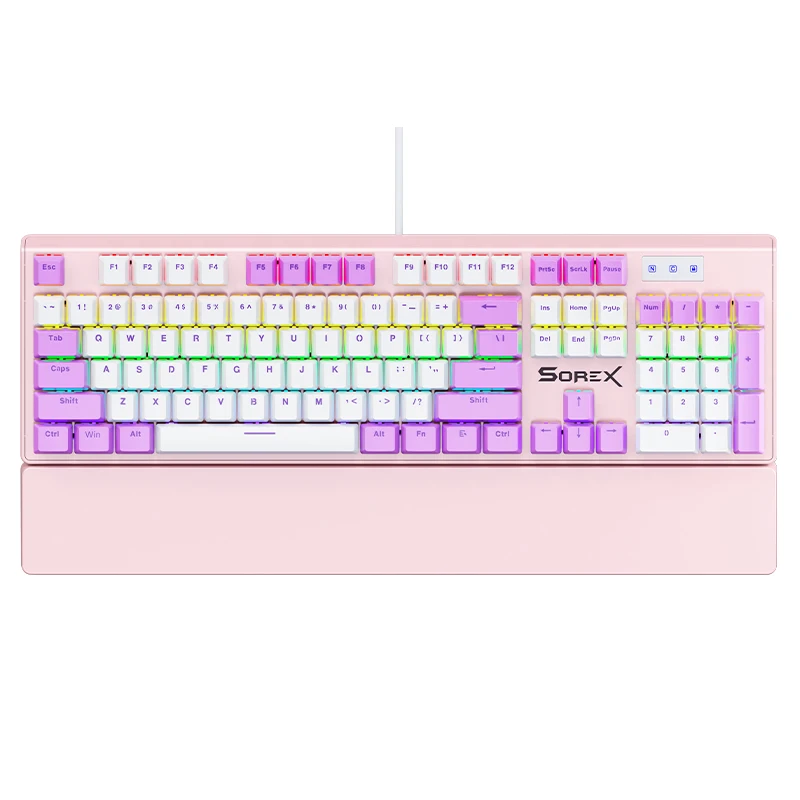 Hot Sale SOREX 104 Key Wired Mechanical Keyboard RGB Anti-Ghosting Red Switch for PC Gaming