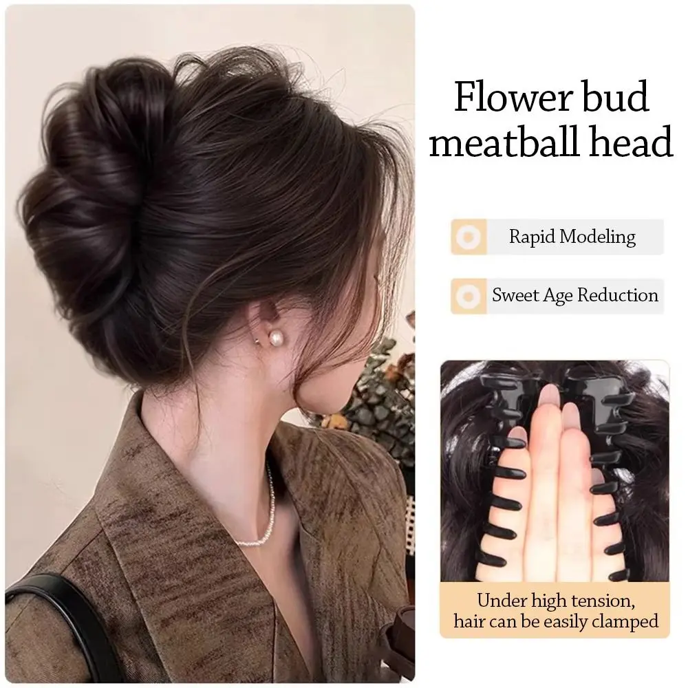 أدوات الشعر الاصطناعية كعكة الشعر مخلب كليب نابض بالحياة قطعة تصفيف شعر مستعار مشبك شعر رقيق للنساء