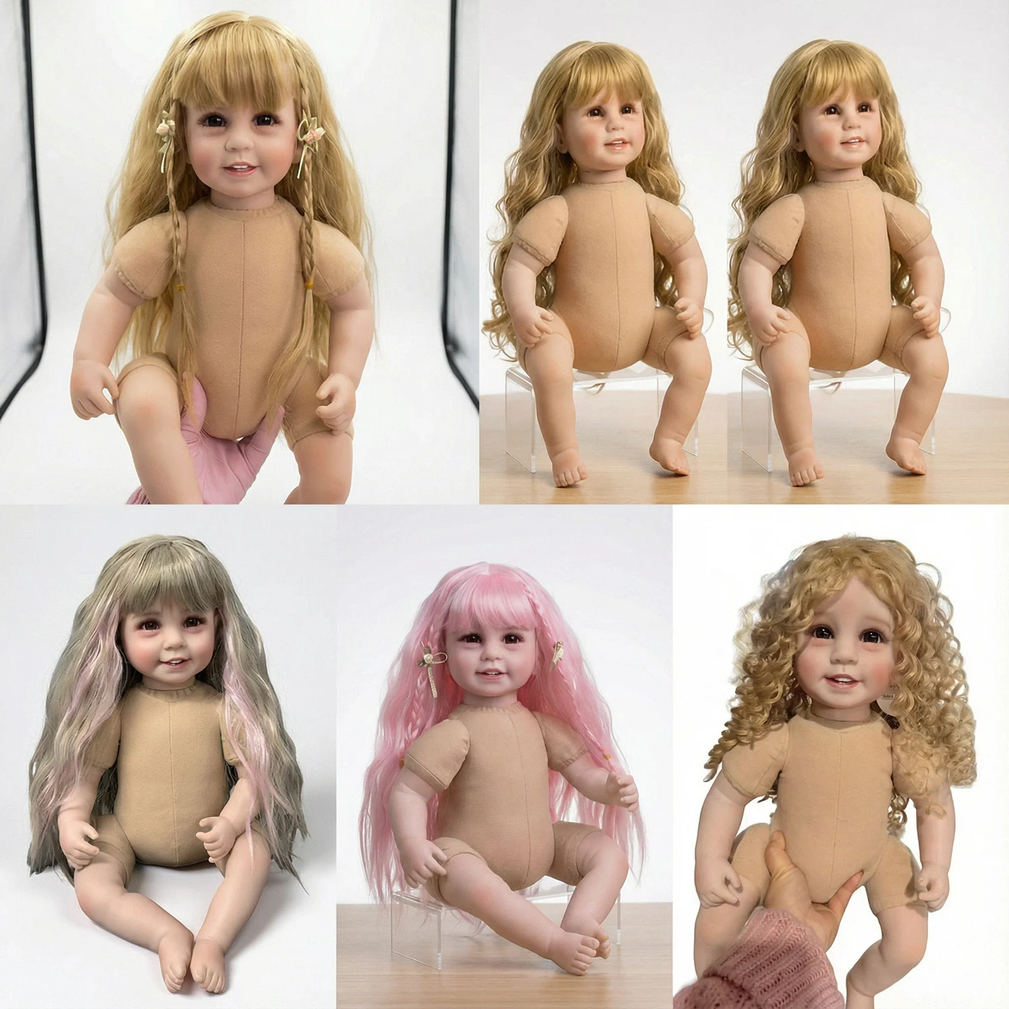 Smile Nude Doll 22 Zoll NPK Reborn Baby-Puppe mit weichem Körper, Modepuppe, Spielkamerad, Kinderspielzeug für Rollenspiele, Weihnachtsgeschenk