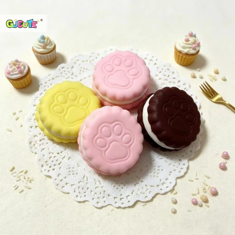 Soft Simulated Cat Paw Biscuit Squeeze Toy Stress Relief Slow Rebound Fidget Toys Home Decor Friends Best Gift Anti-Stress