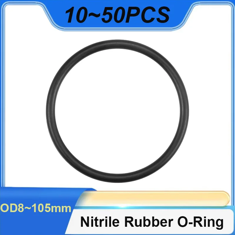 Thickness2/3/5mm NBR O Ring OD 8-105mm Acid Alkali Water and Friction Resistance Nitrile Rubber O-Ring Seal Gasket Waterproof