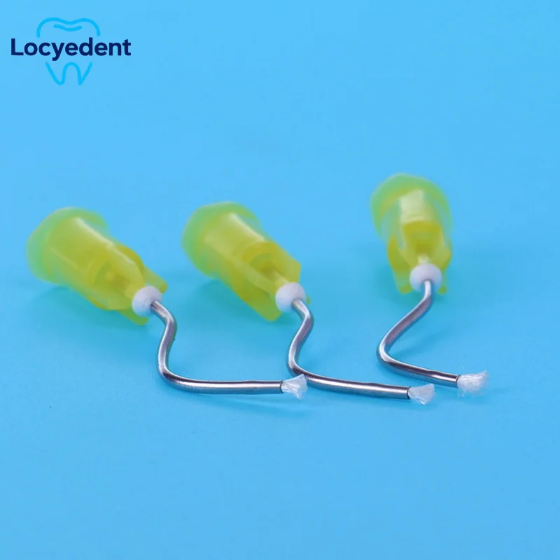 Dental Implant & Surgical Disposable Metal Infusor Tip Brush Padded Tooth Cleaning Oral Care Tool