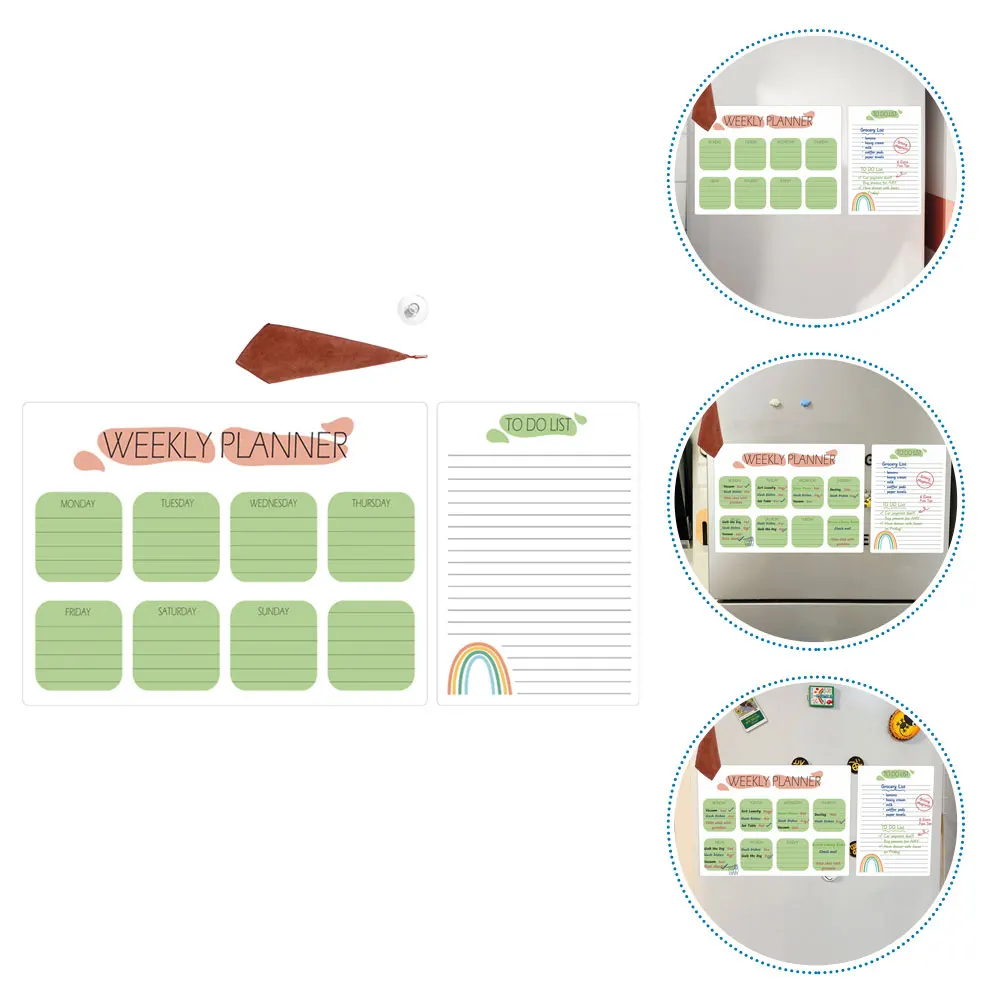 

1 set Magnetic Schedule Weekly Planner For Refrigerator Clear Dry Erase Board Daily Planning Organizer Fridge Magnetic Wall