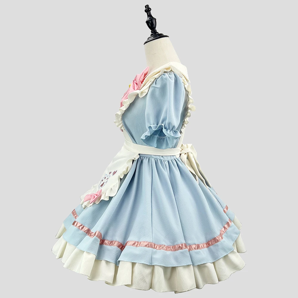 Nieuwe Hemelsblauw Leuke Lolita Meid Kostuums Meisjes Vrouwen Mooie Meid Cosplay Kostuum Animatie Show Japanse Meid Outfit Jurk Kleding