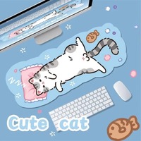 XXL Large Cute Furry Mouse Pad Kawaii Kitty Cats Mouse Mat 70x30cm Gamer Desk Carpet Anime Mousepad Gaming Accessories Play Mats