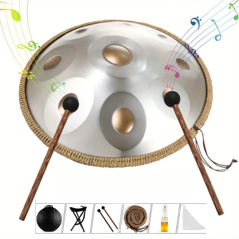 18-Inch Handpan Stand with 9 Tones - Durable Steel Hand Drum for Yoga, Meditation & Zazen Music -Ideal for Festival Performances