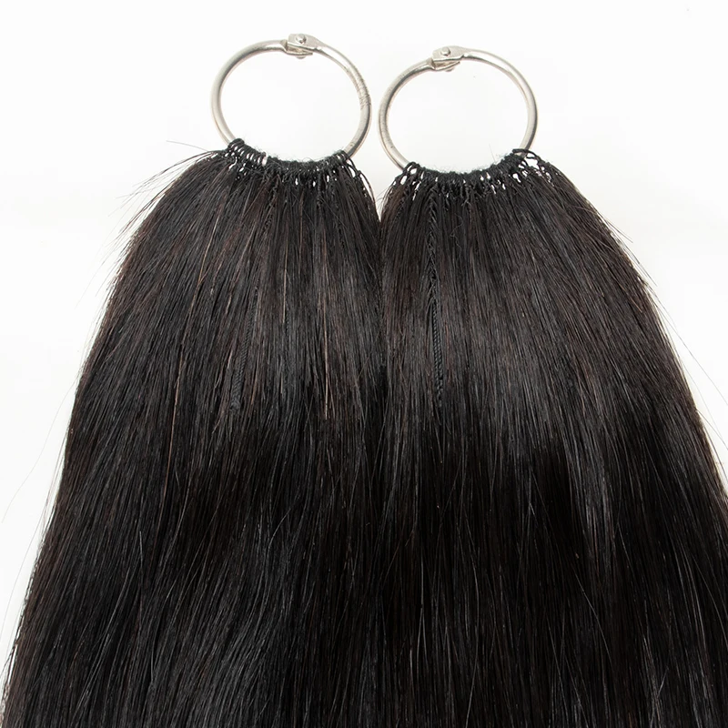 MRS HAIR Estensioni dei capelli di piume veri capelli umani naturali Micro interfaccia invisibile Non Remy con linea di pesce intrecciata gratuita Best Seller in CN