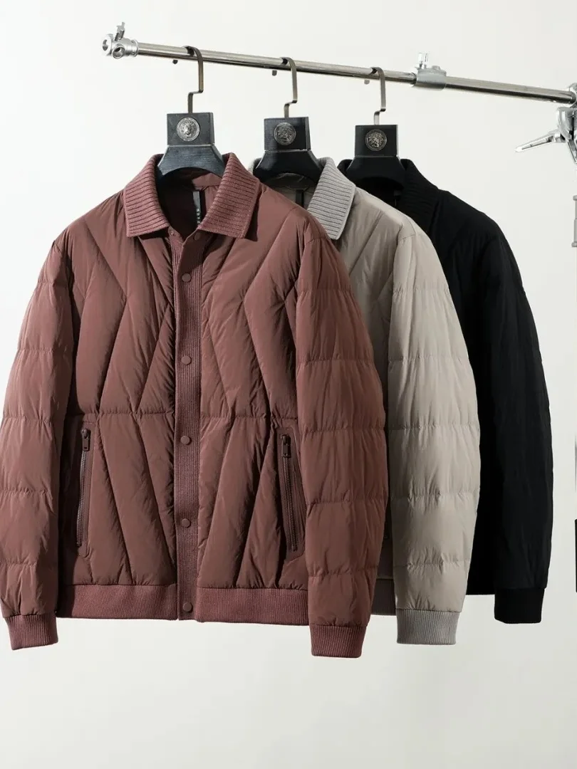 

Men's Casual Business Style down Jacket Lightweight Waterproof Windproof Warm Short Sleeveless Nylon Fabric Duck down All-Match