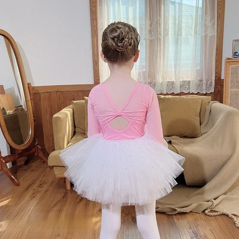 Costume de Ballet classique professionnel du lac des cygnes pour enfants, justaucorps de gymnastique pour filles, Costumes de danse de ballerine, tenue de jupe Tutu