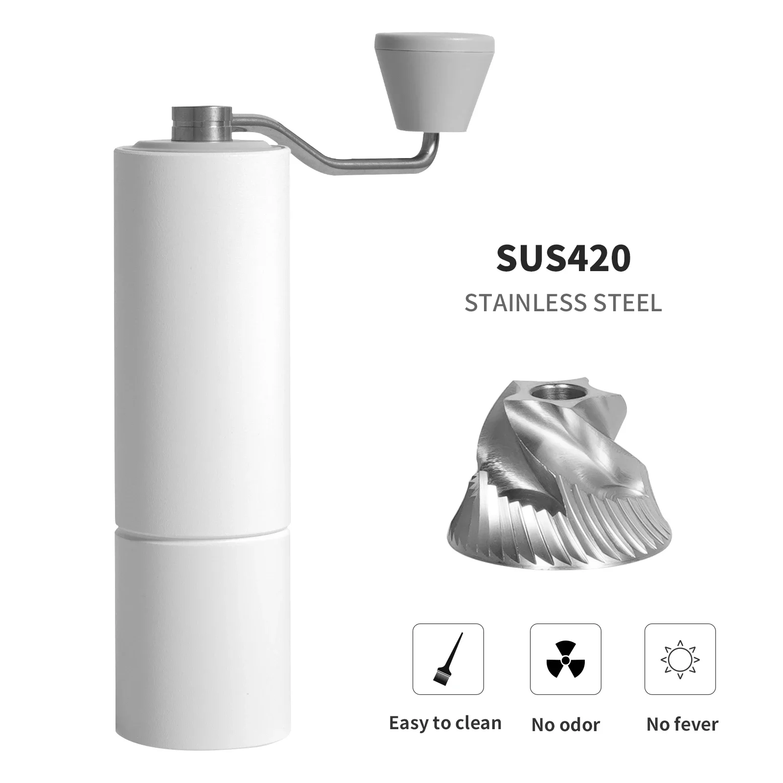 

New CHESTNUT C2 MAX White Manual Coffee Grinder CNC Burrs And Double Bearing Positioning Coffee Mill