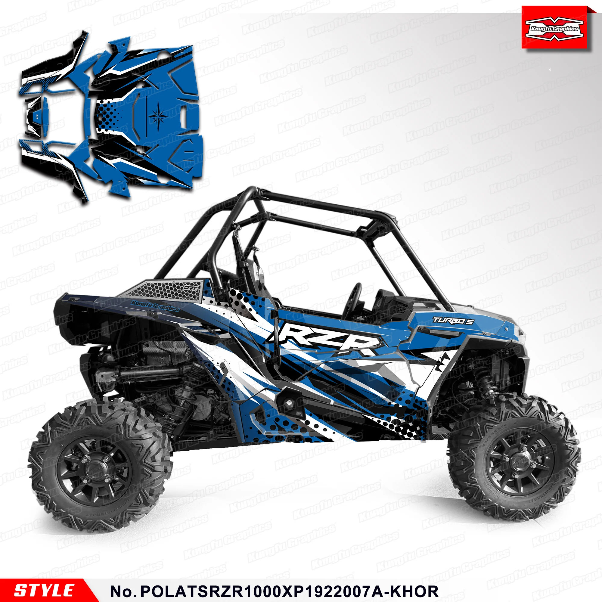 HUMAART Adhesivo de envoltura gráfica para Polaris TURBO S RZR XP 1000 2019 2020 2021 2022, POLATSRZR1000XP 1922007 A-KHOR