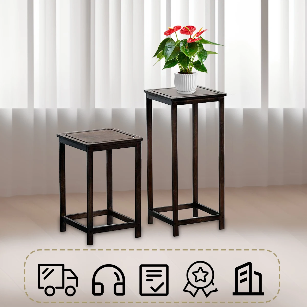 Bamboo Plant Stand for Indoor & Outdoor | Bamboo Planter Stand | Living Room & Garden Decor | Multi-Tier Plant Display image 5
