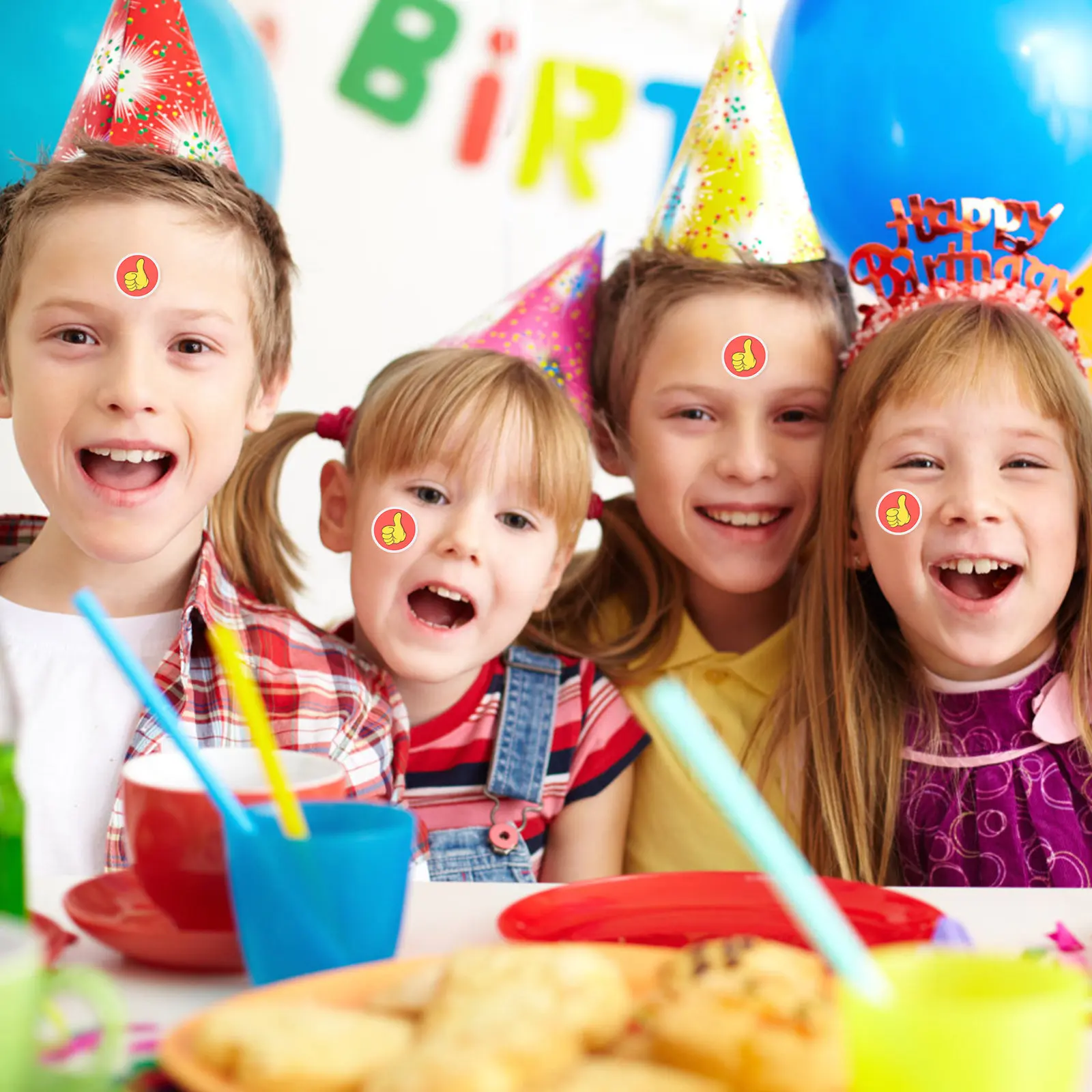 

50 Sheets Thumbs-Up Shaped Adhesive Stickers Student Reward Stickers Light Compact Safe Edges Self-Stick for Teachers Schools