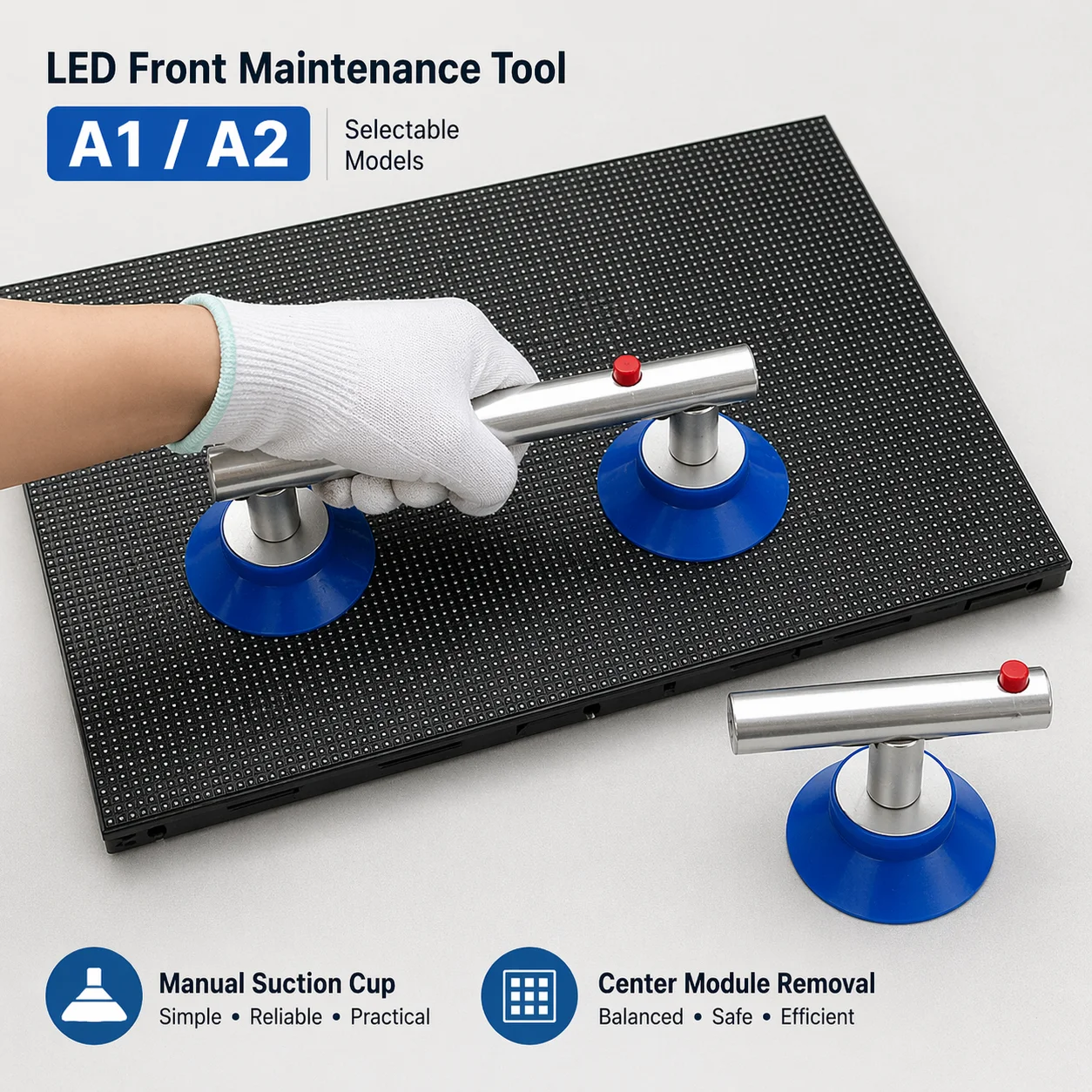 LED Display Front Maintenance Tool A1 Single Cup A2 Double Cup Manual Suction Cup for Module Removal