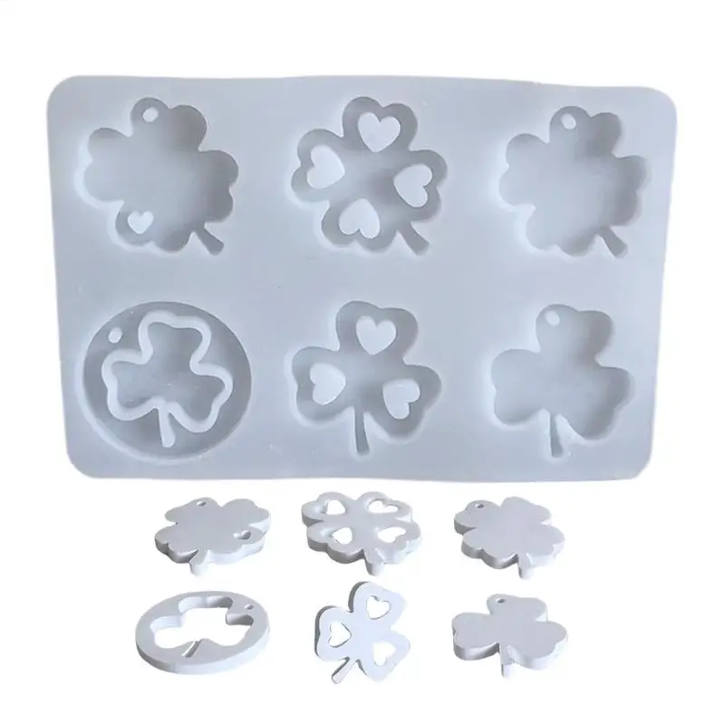 Luck Leaves Keychain Mold Resin Casting Molds Creative Lucky Grass Shape Silicone Mold Non-stick Silicone Mold Art Crafts Tools