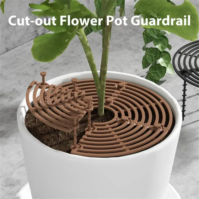 Plant Pot Soil Guard With Nails Plant Pot Grid Flower Pot Cover Baby Safety Mouse Plant Protector Repel Cats Garden Household