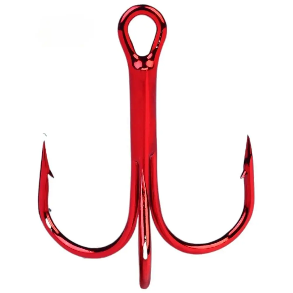 

20 PCS High Carbon Steel Red Hooks 2/4/6/8/10# Bent Treble Hook For Saltwater Bass Fishing Tackle Pesca