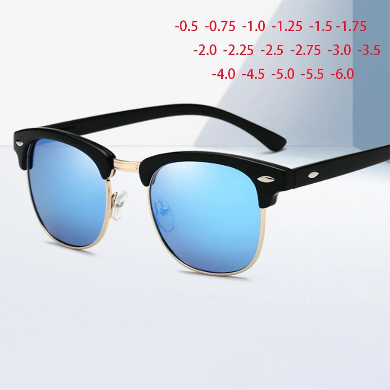 

0 -0.5 -1.0 To -4.0 Prescription Polarized Sunglasses Men Women Minus Degree Semi-Rimless Myopia Sun Glasses Oculos De Sol Gafa