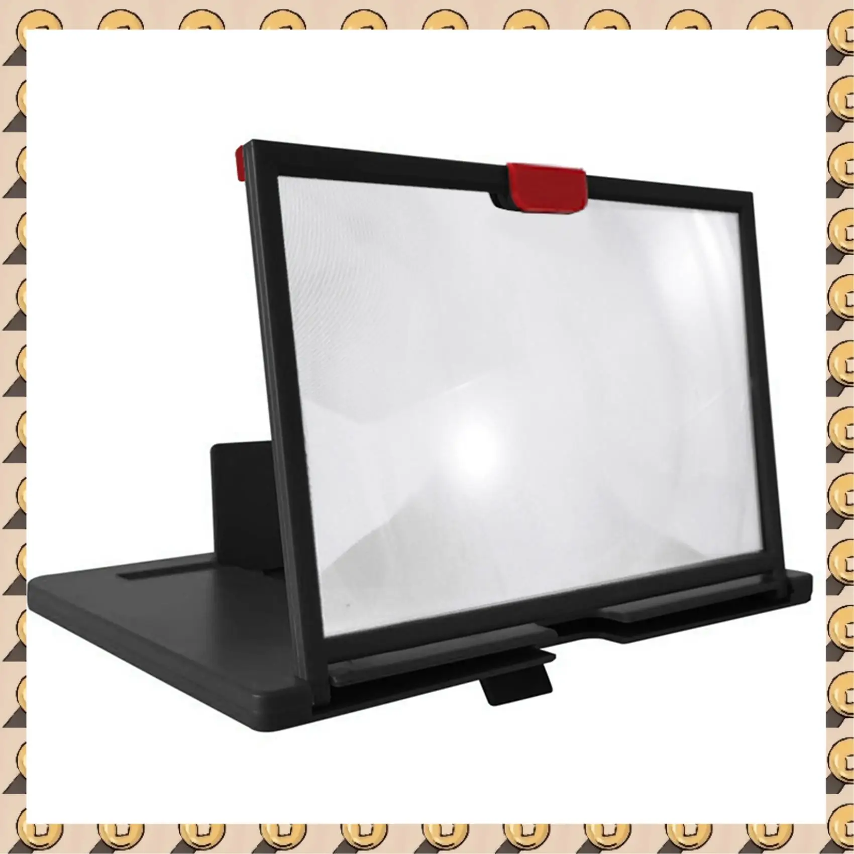 A003 2Pc 10Inch Perforated Rubber Speaker Foam Edge Subwoofer Surround Rings(Black) & 1X Mobile Phone Screen Magnifier