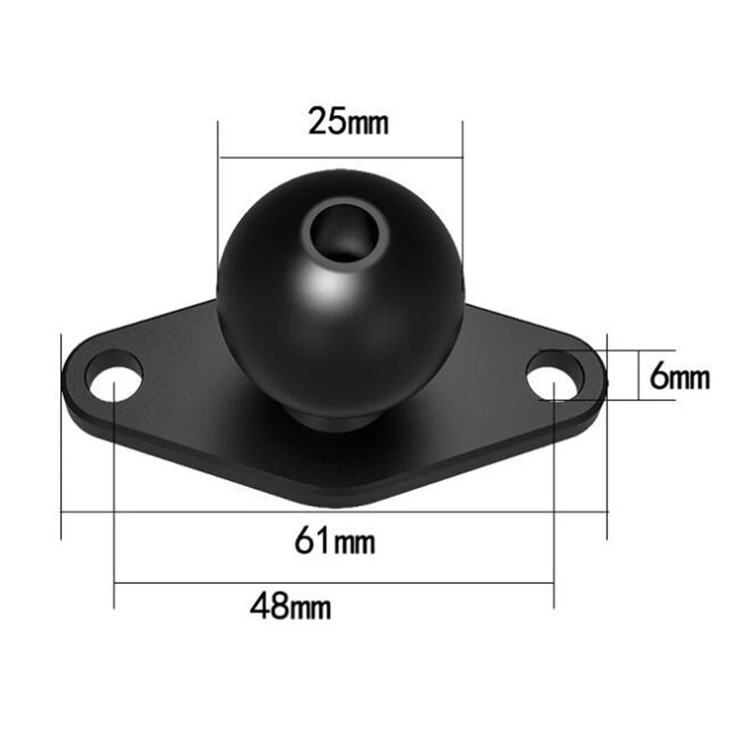 Diamond Aluminum Alloy Ball Base with 1" 25mm Ball Mount Compatible with RAM Mount Support Double Socket Arm