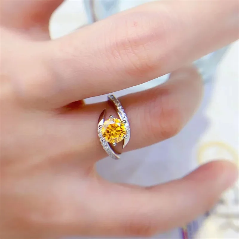Sace Edelsteine gra zertifiziert d Farbe 1ct Moissan ite Ring 925 Sterling Silber mit 18 Karat Weißgold Ring für Frauen edlen Schmuck plattiert