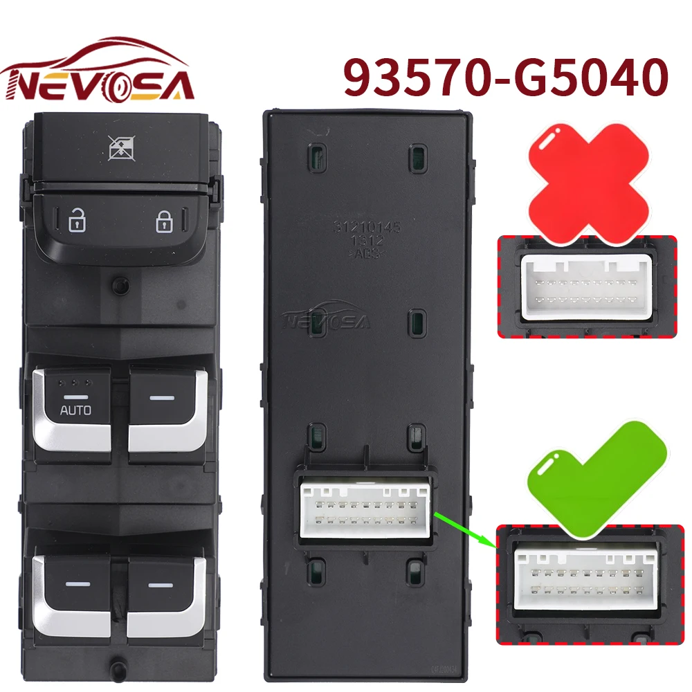 

For Kia Niro 2018 2019 2020 Car Electric Power Master Window Control Lifter Switch 93570-G5040 93570G5040 Left Hand Driver