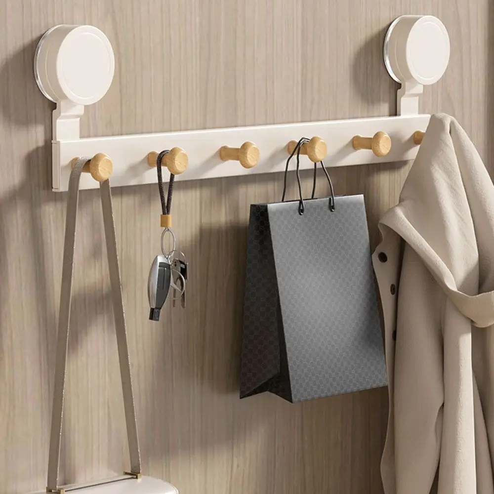 

5/6/7/8 Hooks Suction Cup Door Hooks Removable Waterproof Wall Mounted Clothes Hanger Easy Installation Strong Load Bearing