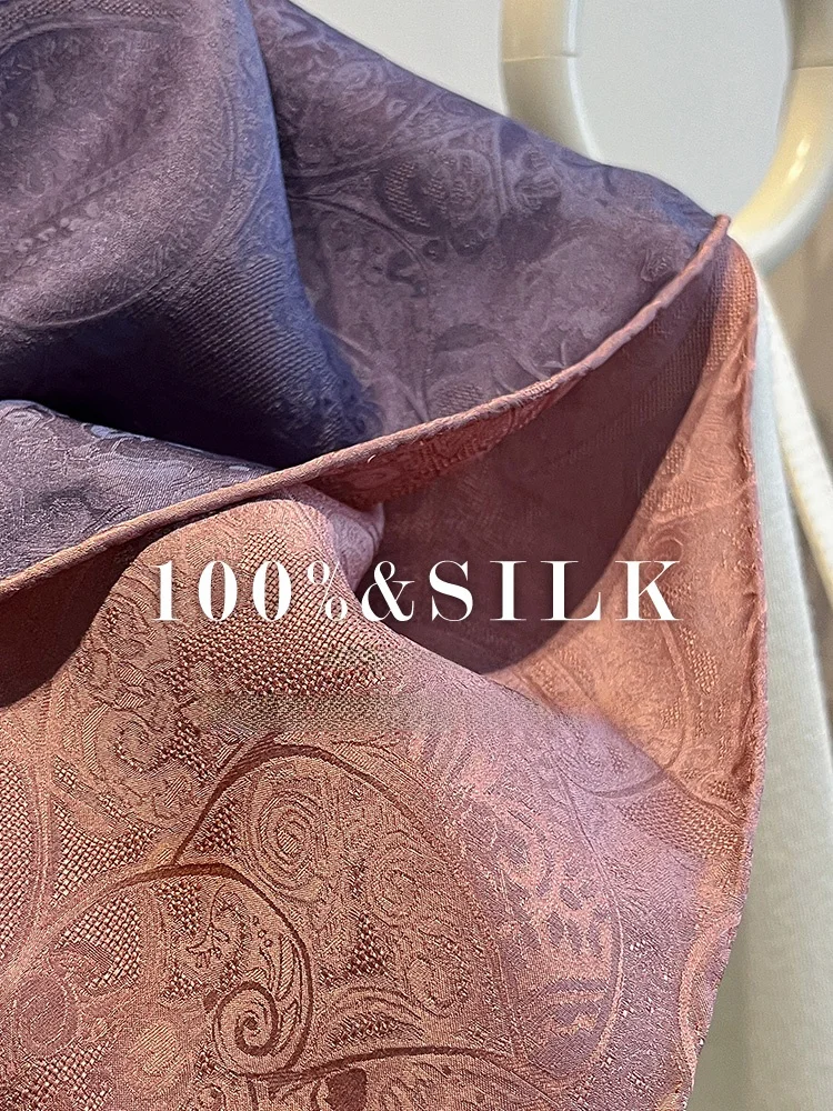 double-sided-silk-scarf-women's-plant-dyed-ethnic-heritage-small-square-scarf-versatile-autumn-faion-sensation-ly-suit