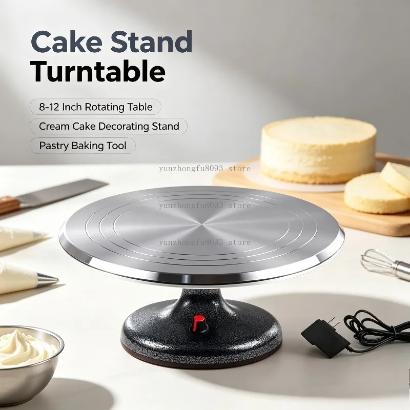 8-12 Inch Mounted Cream Cake Table Turntable, Rotating Decorating Table Stand Base for Pastry Baking Decoration