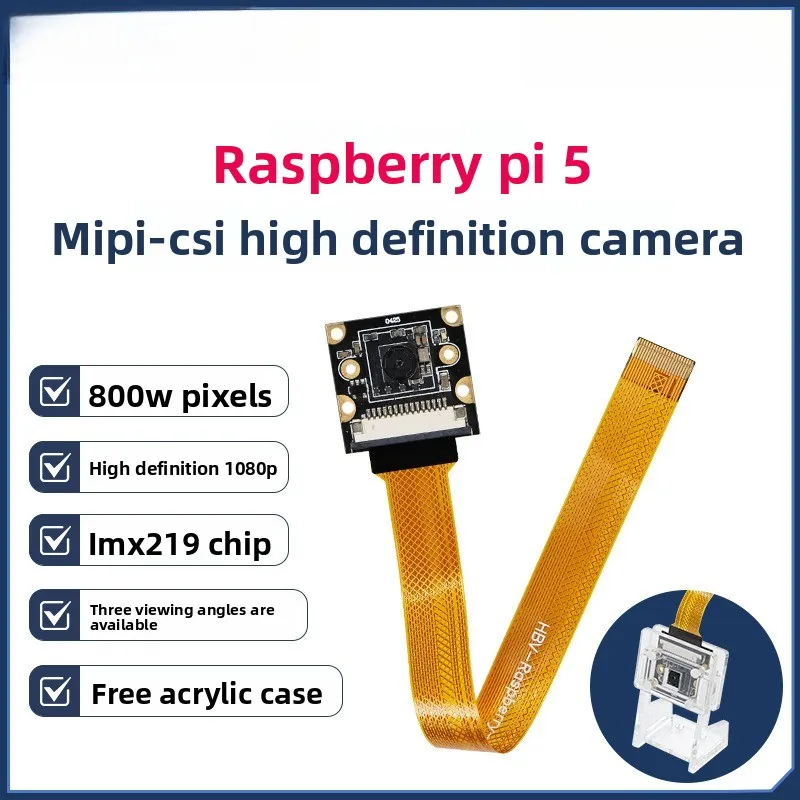 Raspberry Pi 5 CSI Camera Module IMX219 8MP 1080P MIPI Camera, 77°/120°/160° FOV Optional