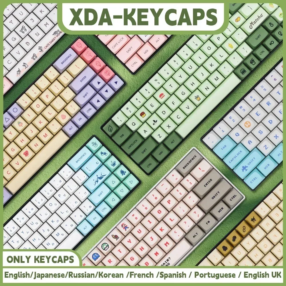 Spanish Nordic Language Key Caps AZERTY Keycap QWERTZ PBT Keycaps XDA Profile ISO Layout  for Cherry MX Mechanical Keyboard