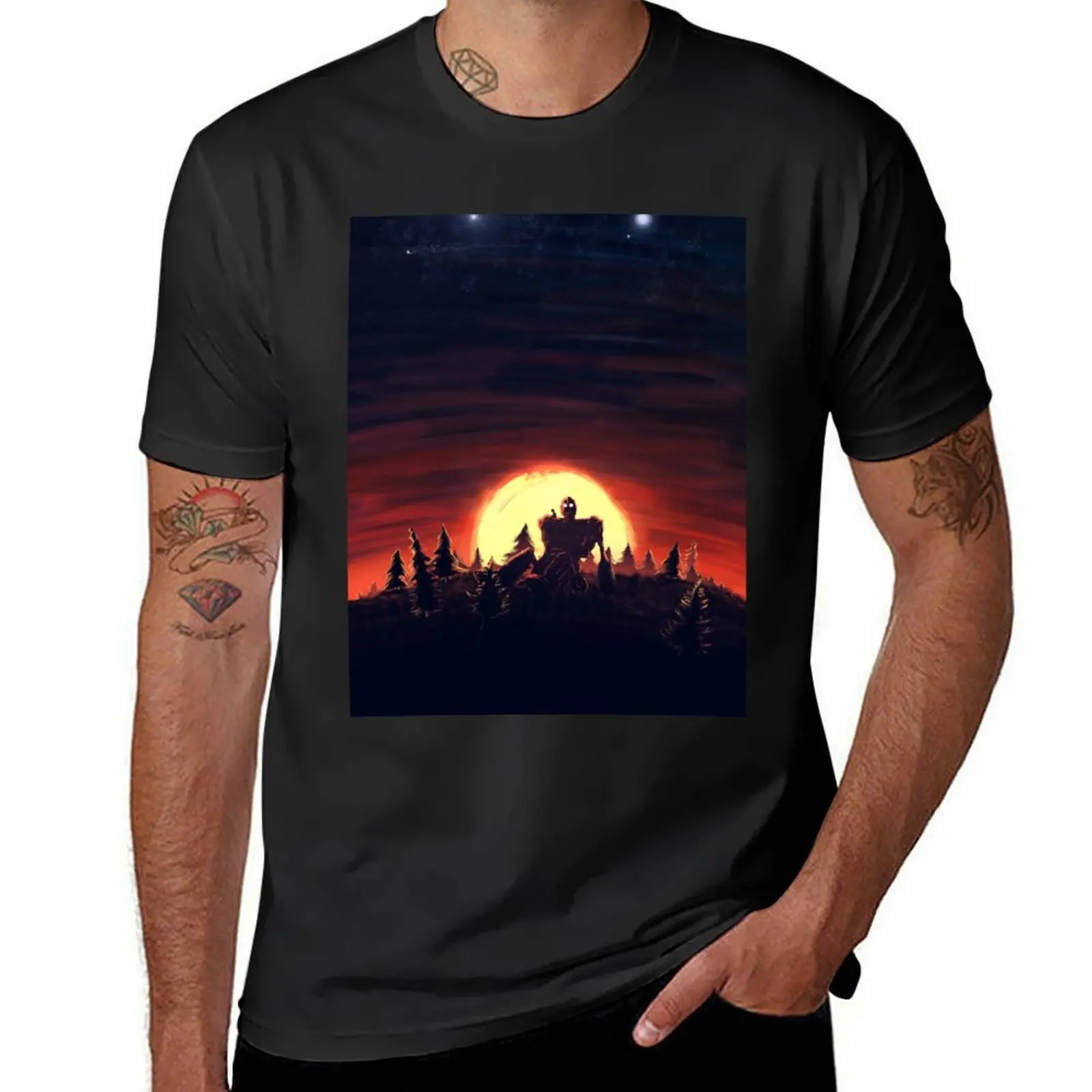 The Iron Giant Sunset T-Shirt summer clothes funnys kawaii clothes mens t shirts