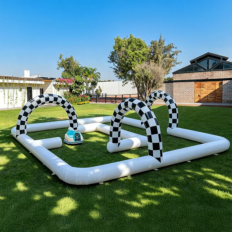 

Inflatable car track, 9-meter and 10-meter sizes, made of thickened PVC material, for children's racing cars.
