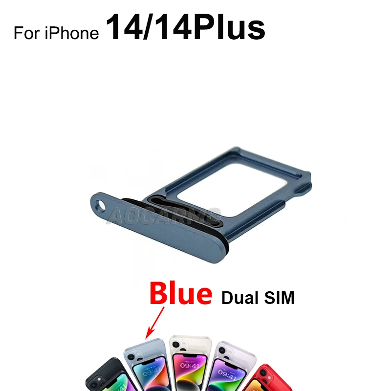 Aocarmo Voor Iphone 14 Plus 14 Plus Enkele & Dual Sim-kaart Sim Lade Houder Slot Reparatie Vervanging Onderdelen