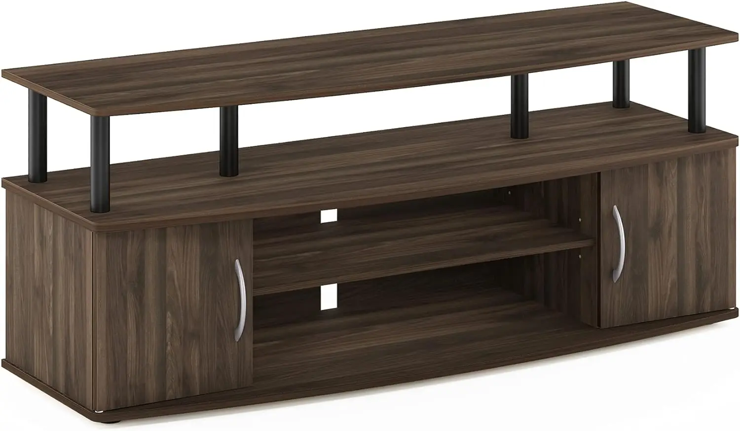 

NEW JAYA Large Entertainment Stand for TV Up to 55 Inch, Columbia Walnut/Black USA