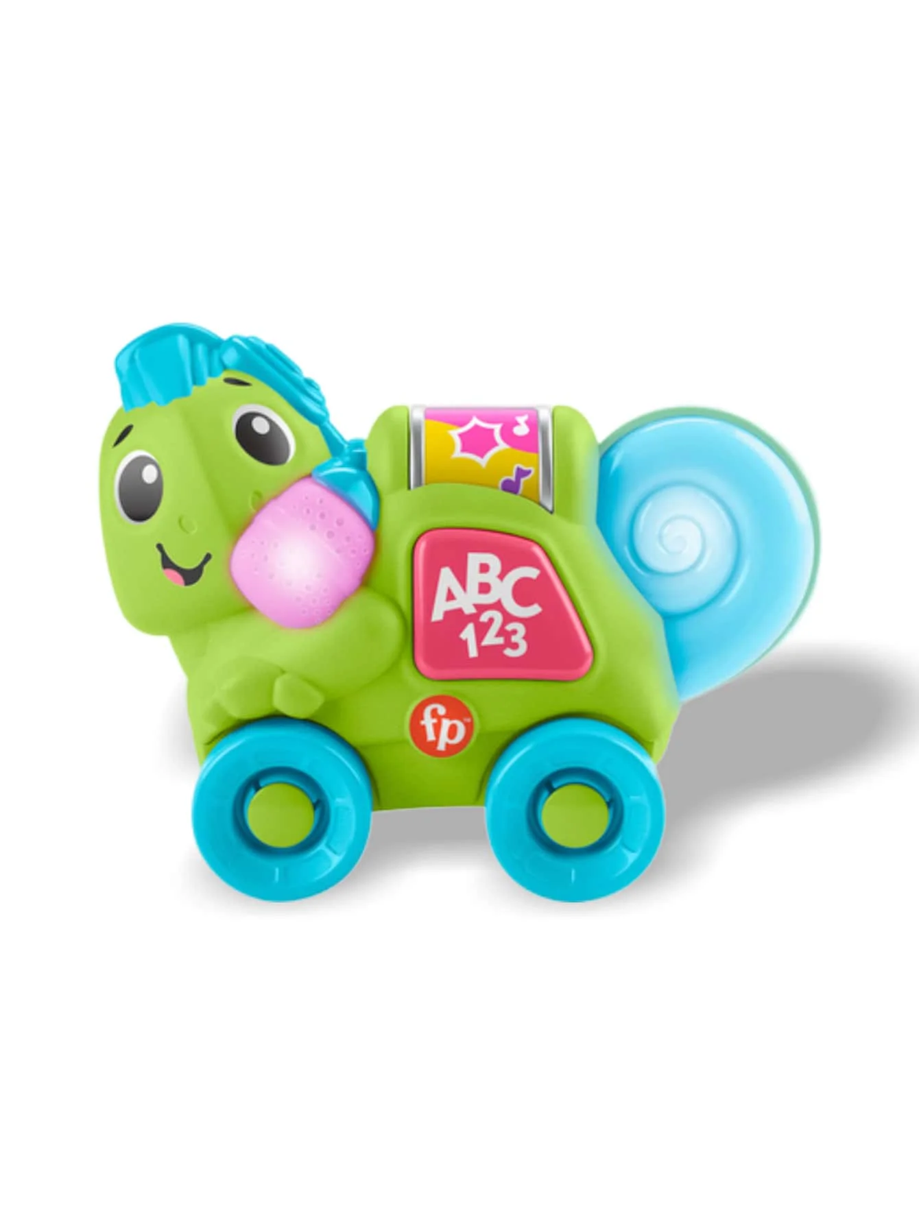 Mattel Fisher‑Price Link Squad Crawl 'n' Colors Chameleon, Interactive Baby & Toddler Push‑Along Toy with Rolling Wheels, Early Educational Learning Features, Perfect Play Gift for Infants and Toddlers Ages 9+ Months for Holiday and Daily Play view 2