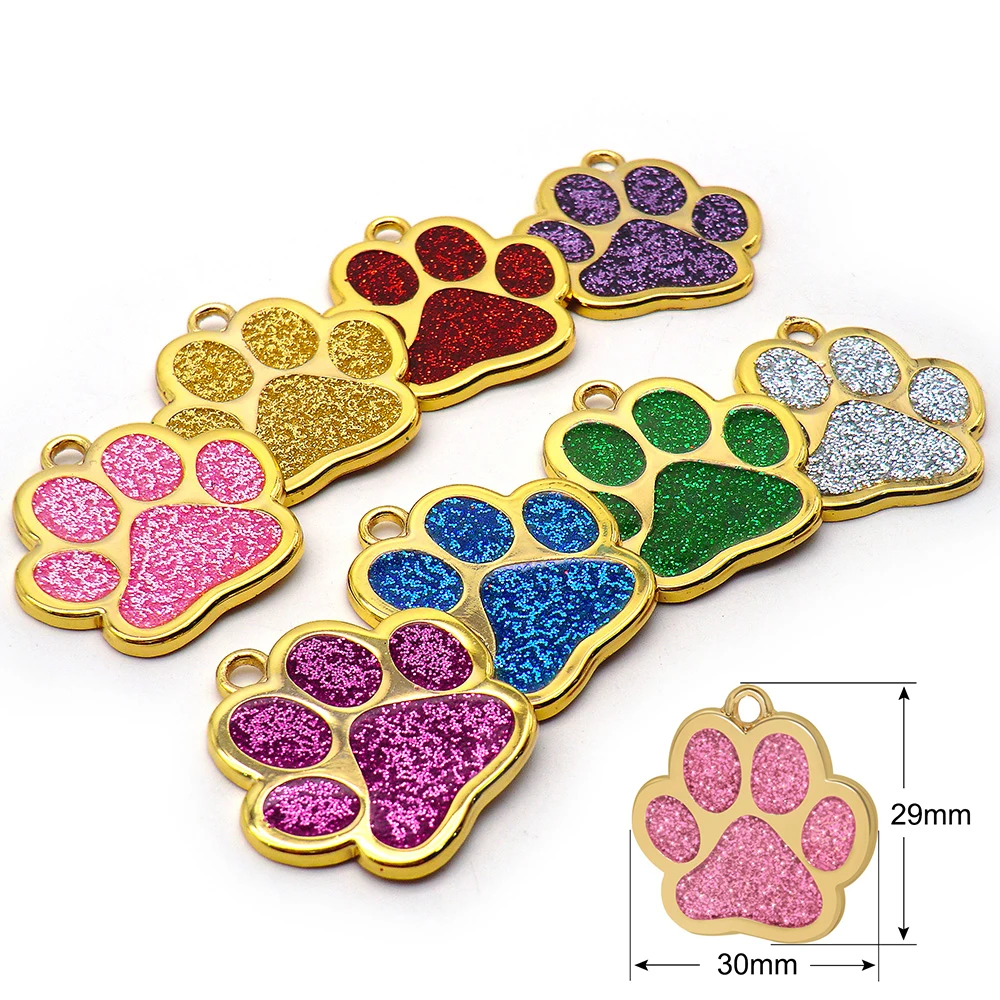 Personalized 20Pcs Pet Dog ID Tags Customized Puppy Cat Nameplate Anti-lost Pendant Metal Keyring Collar Accessories